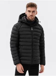Zimné bundy pre mužov Ombre Clothing - čierna #5004824