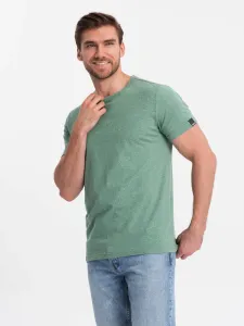 Ombre BASIC men's t-shirt with decorative pilling effect - green #9498048