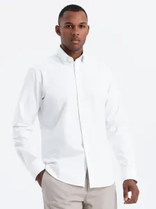 Ombre Oxford REGULAR men's fabric shirt - white #8288671