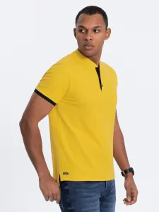 Ombre Men's collarless polo shirt - yellow #9099255