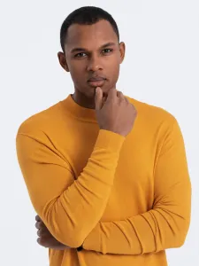 Ombre Men's knitted half turtleneck with viscose - mustard #9091160