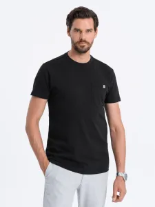 Ombre Men's knitted T-shirt with patch pocket #8778265