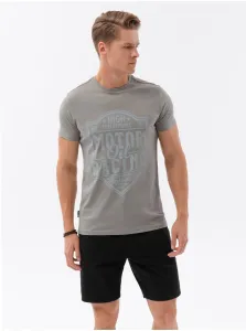 Sivé pánske tričko Ombre Clothing #6894775