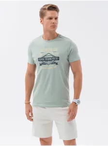 Ombre Men's printed cotton t-shirt - mint