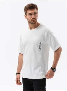 Biele pánske oversize tričko Ombre Clothing #4197062
