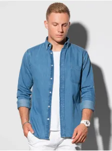 Modrá pánska košeľa Ombre Clothing K568