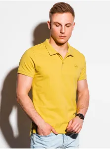 Žltá pánska basic polokošeľa Ombre Clothing S1374 basic basic #694135