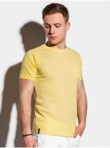 Žlté pánske tričko s vreckom S1182 #4743814