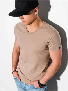 Pánske tričko bez potlače S1369 - svetlo rjava