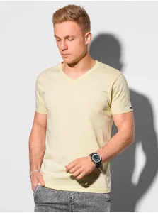 Krémové pánske basic tričko Ombre Clothing #689285