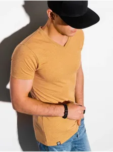 Horčicové pánske basic tričko Ombre Clothing S1369  basic basic #741326