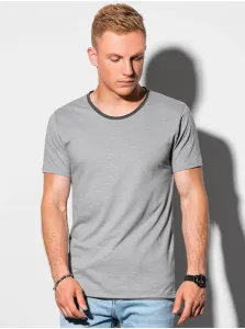 Šedé pánske basic tričko Ombre Clothing #710132