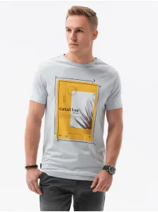 Tričká s krátkym rukávom pre mužov Ombre Clothing - svetlomodrá