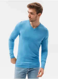 Svetlo modrý pánsky basic sveter Ombre Clothing #743595