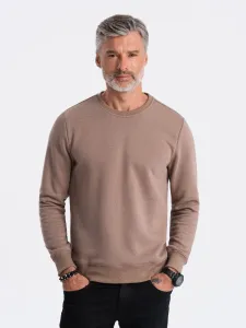 Ombre BASIC men's hoodless sweatshirt - light brown #8353653