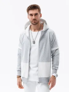 Ombre Clothing Men's zip-up sweatshirt - grey