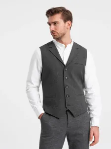 Ombre Men's suit vest with collar - graphite