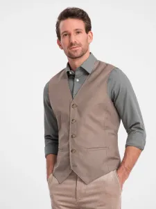 Ombre Men's suit vest without lapels - beige