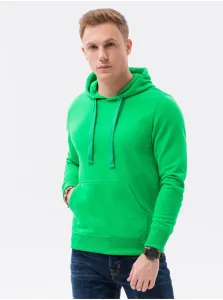 Zelená pánska mikina s potlačou a kapucňou Ombre Clothing B1351 #4198749