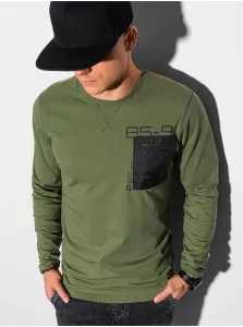 Chlapčenské tričko s dlhým rukávom a potlačou L130 – olivová - S