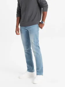 Ombre Spodnie męskie jeansowe STRAIGHT LEG - jasnoniebieskie