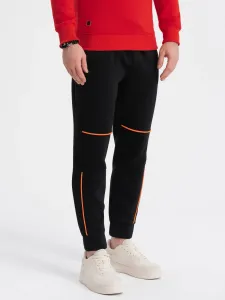 Ombre Men's sweatpants with contrast stitching - black #8782252