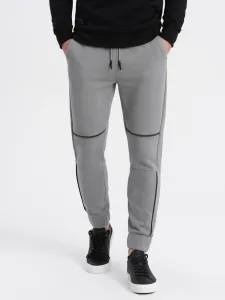 Ombre Men's sweatpants with contrast stitching - gray #8782848