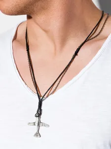 Ombre Clothing Men's necklace on the leather strap #2824750
