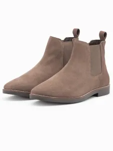 Ombre Men's leather boots - dark beige #8486884