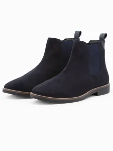 Ombre Men's leather boots - navy blue #8486879