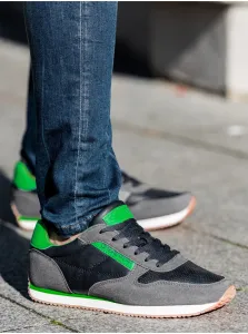 Zeleno-šedé pánske sneakers topánky Ombre Clothing T310 #751583