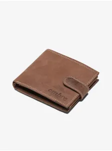 Hnedá pánska kožená peňaženka Ombre Clothing