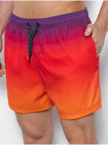 Kraťasy pre mužov Ombre Clothing - oranžová, fialová, červená #771428