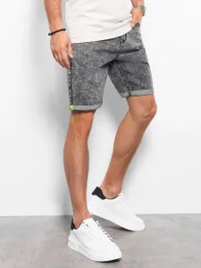 Ombre Men's denim marbled shorts - gray #6881947
