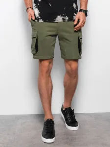 Ombre Men's shorts with cargo pockets - olive #7140820