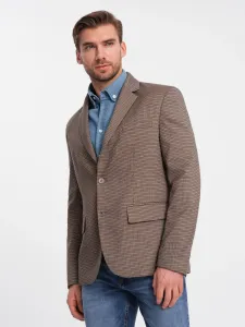 Ombre Men's casual jacket in delicate check - brown