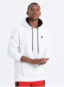 Ombre Men's hoodie with zippered pocket - white