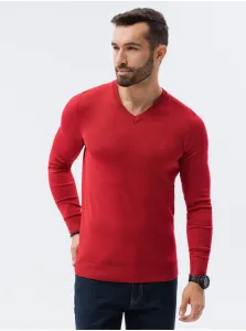 Červený pánsky basic sveter Ombre Clothing #4313814