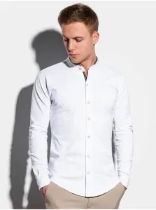 Pánska košeľa s dlhým rukávom K542 - biela