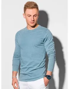 Pánske obyčajné tričko s dlhým rukávom L131 - svetlo modré