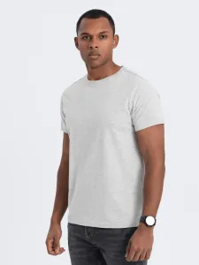 Bavlnené klasické šedé tričko s krátkym rukávom V3 TSBS-0146