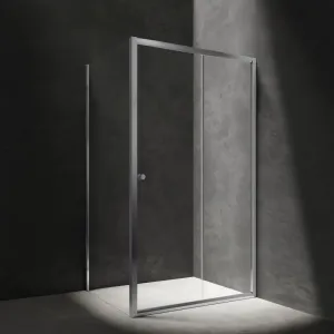 OMNIRES - BRONX sprchovací kút s posuvnými dverami, 120 x 90 cm chróm /transparent /CRTR/ BR1290CRTR