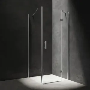 OMNIRES - MANHATTAN obdĺžnikový sprchovací kút s krídlovými dverami, 100 x 90 cm chróm / transparent /CRTR/ MH1090CRTR