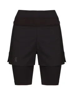 Bežecké šortky On-running Active dámske, čierna farba, vzorované, vysoký pás