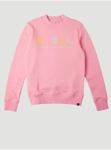 ONeill Pink Girl Patterned Sweatshirt O'Neill All Year Crew - Girls #695109