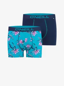 O'Neill MEN BOXER FLORAL TEAL&PLAIN 2PACK Pánske boxerky, modrá, veľkosť S
