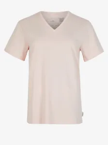 O'Neill ESSENTIALS V-NECK T-SHIRT Dámske tričko, béžová, veľkosť