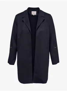 Tmavomodrý ľahký kabát pre ženy v semišovom prevedení ONLY CARMAKOMA Joline - ŽENY #3801851