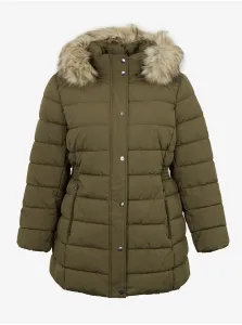 Khaki ladies quilted winter jacket ONLY CARMAKOMA Luna - Women