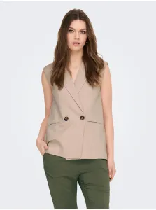 Beige women's linen vest ONLY Caro - Ladies